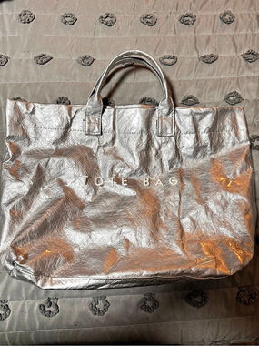 Tote Bag Metallic Silver